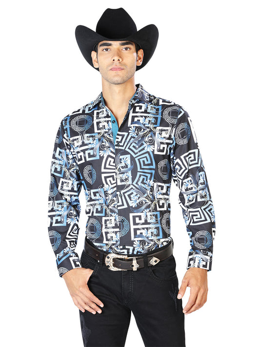 Camisa Casual Manga L El Señor de los Cielos WH-115 97% Poliéster 3% Elastano AZUL MARINO 43558