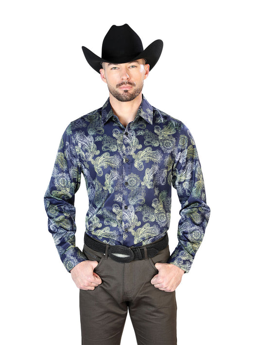 Camisa Casual Manga L El Señor de los Cielos 97%Poliéster 3%Lycra Azul 43666