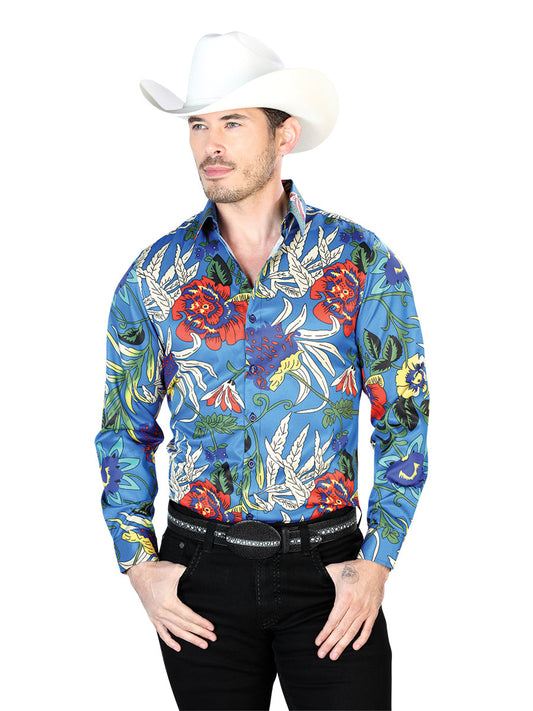 Azul Casual Manga Larga Camisa 43677