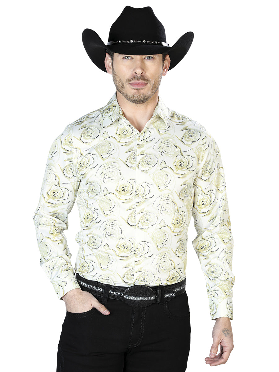 Camisa Casual L/ Manga El Señor de los Cielos 97%Poliéster 3%Lycra AZUL REAL 43678