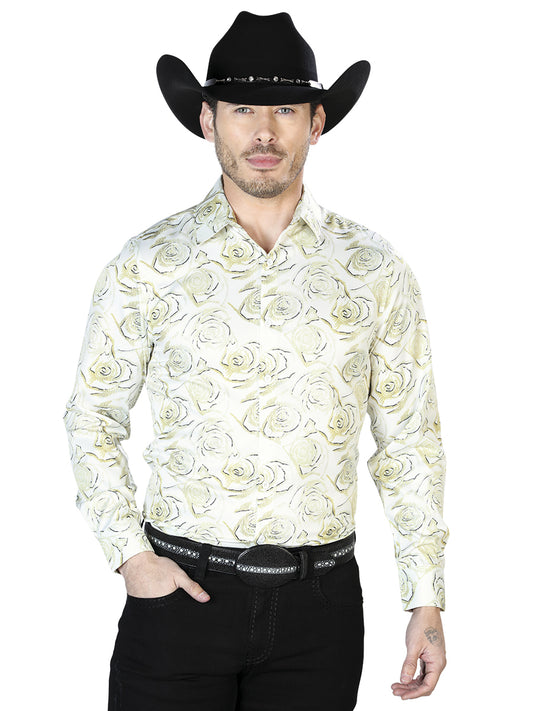 Camisa Casual L/ Manga El Señor de los Cielos 97%Poliéster 3%Lycra AZUL REAL 43678