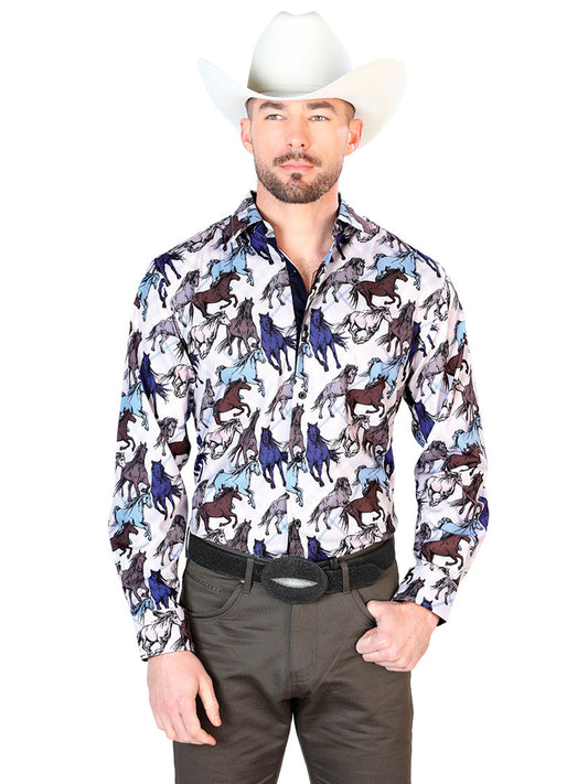 Camisa Casual Manga L El Señor de los Cielos 194111 95% Poliester 5% Elastano TAUPE 43692