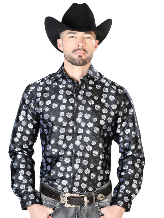 CAMISA CASUAL MANGA LARGA El Señor de los Cielos 210838 100% Microfibra (Poliéster) Negro/Blanco Prim  43710