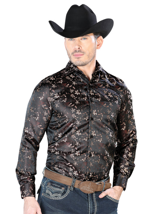 Camisa Casual Manga L El Señor de los Cielos 2108042 100% Microfibra (Poliéster) Marrón 43714