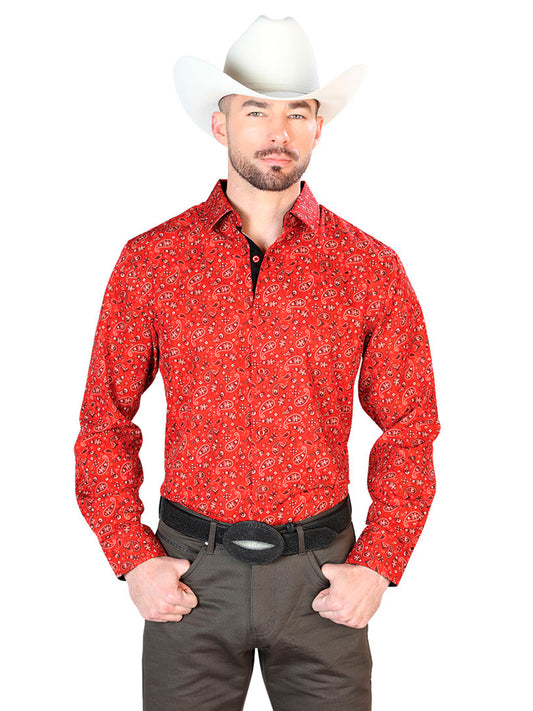 CAMISA CASUAL MANGA LARGA El Señor de los Cielos 418536 95% Poliéster 5% Elastano Rojo 43716