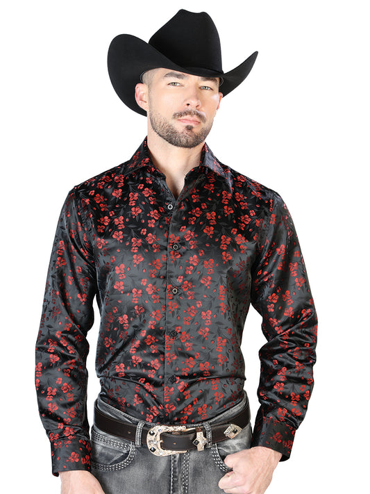 Camisa Casual Manga L El Señor de los Cielos 2108004 100% Microfibra (Poliéster) NEGRO/ROJO 43742