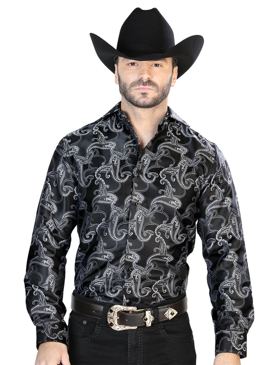 Camisa Casual Manga L El Señor De Los Cielos 2108016 100% Microfibra (Poliéster) Negro 43754