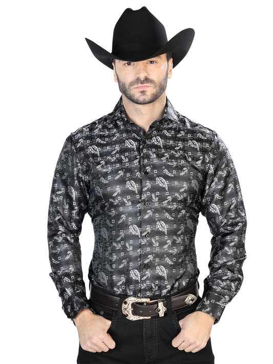 Camisa Casual Manga L El Señor de los Cielos 2108020 100% Microfibra (Poliéster) Negro 43758