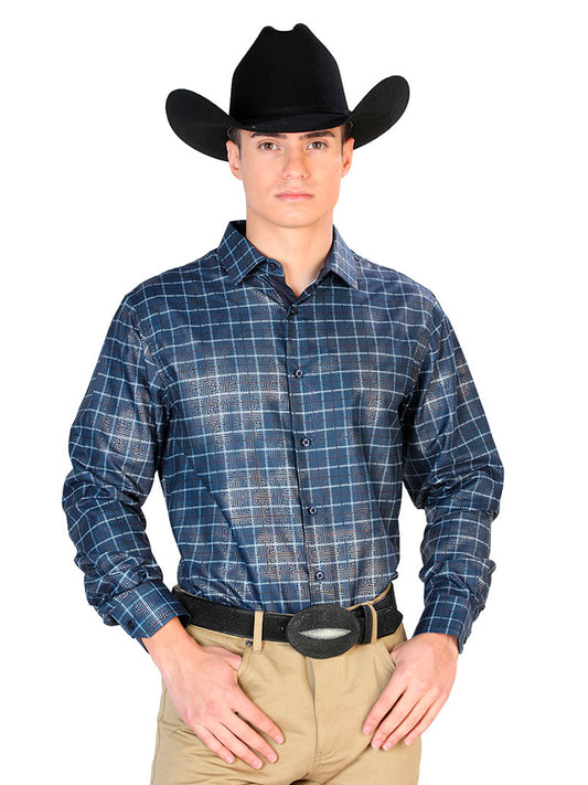 Camisa Casual Manga L El Señor de los Cielos WH7-148 100% POLIÉSTER Negro 43768