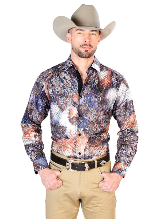 Camisa Casual Manga L El Señor de los Cielos WH7-071 100% POLIÉSTER Negro 43818