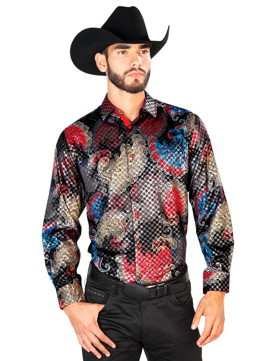 Camisa Casual Manga L El Señor de los Cielos WH7-016 97% Poliester 3% Elastano Negro 43836