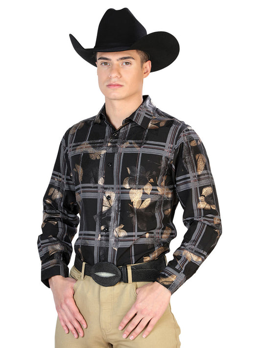 Camisa Casual Manga L El Señor De Los Cielos Wh7-202 97% Poliester 3% Elastano Negro 43839