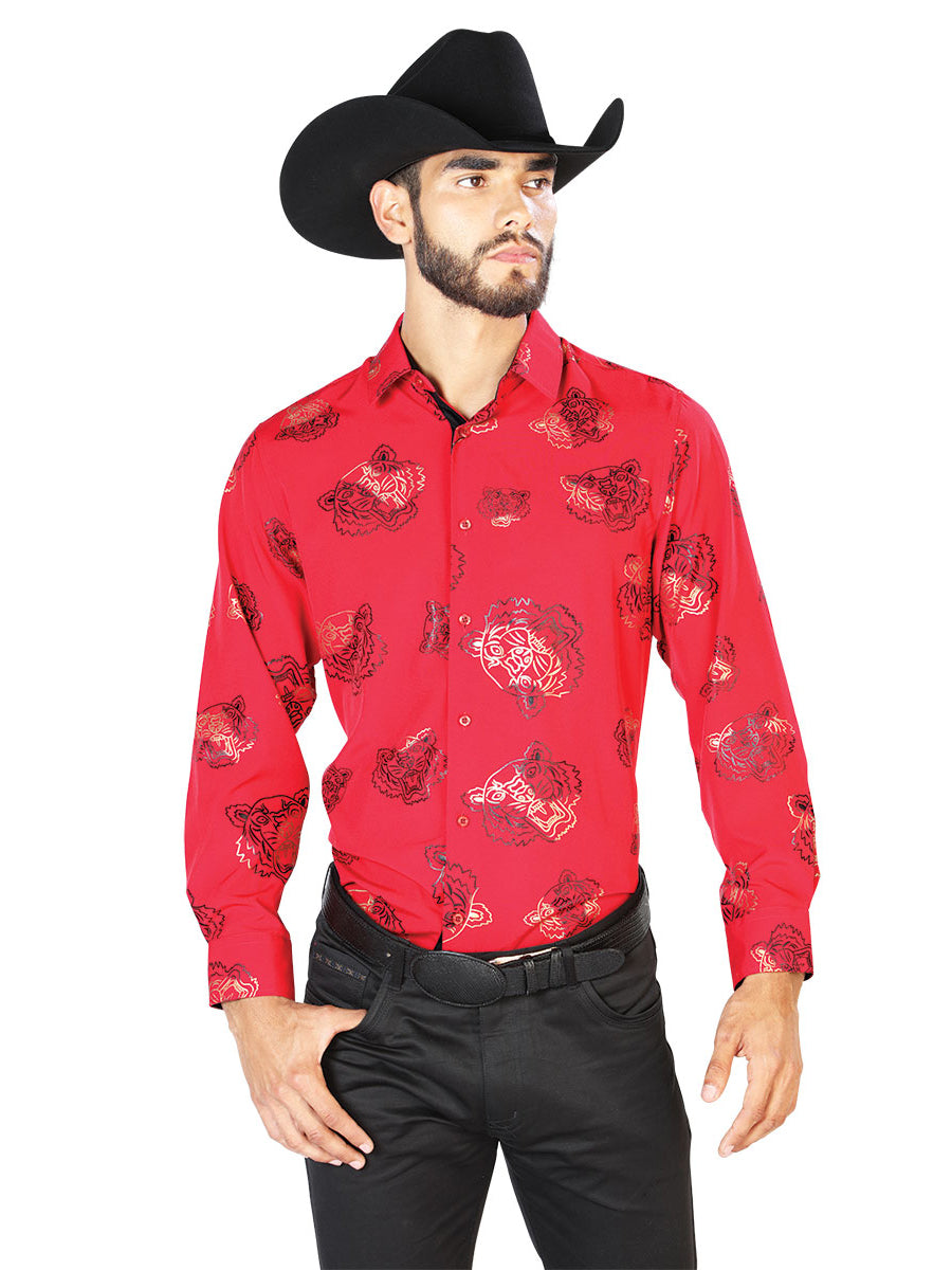 Camisa Casual Manga L El Señor de los Cielos WH7-205 97% Poliester 3% Elastano VINO 43840