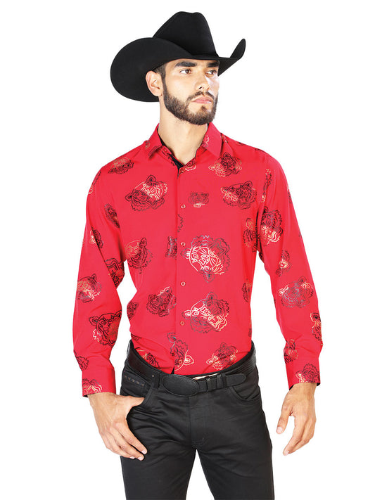 Camisa Casual Manga L El Señor de los Cielos WH7-205 97% Poliester 3% Elastano VINO 43840