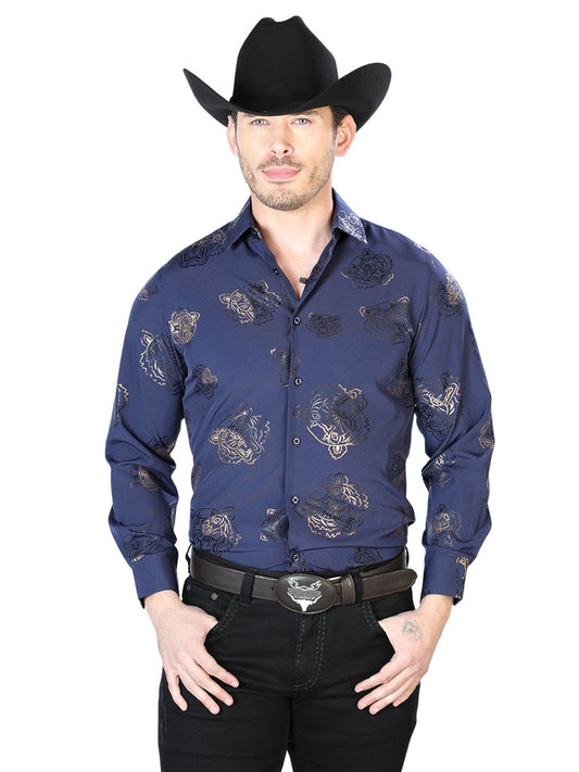 Camisa Casual Manga L El Señor de los Cielos WH7-205 97% Poliéster 3% Elastano AZUL MARINO 43843