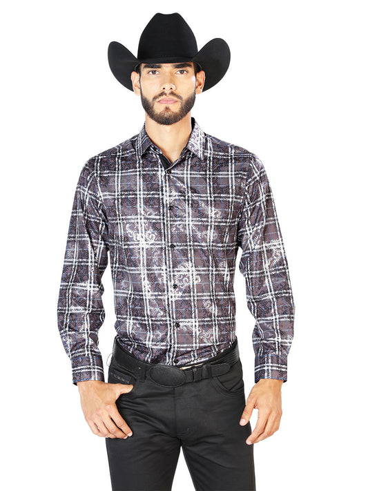 Camisa Casual Manga L El Señor de los Cielos WH7-174 97% Poliester 3% Elastano Negro 43848