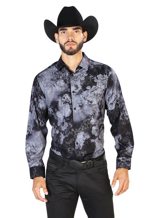 Camisa Casual Manga L El Señor de los Cielos WH7-013 97% Poliester 3% Elastano Negro 43849