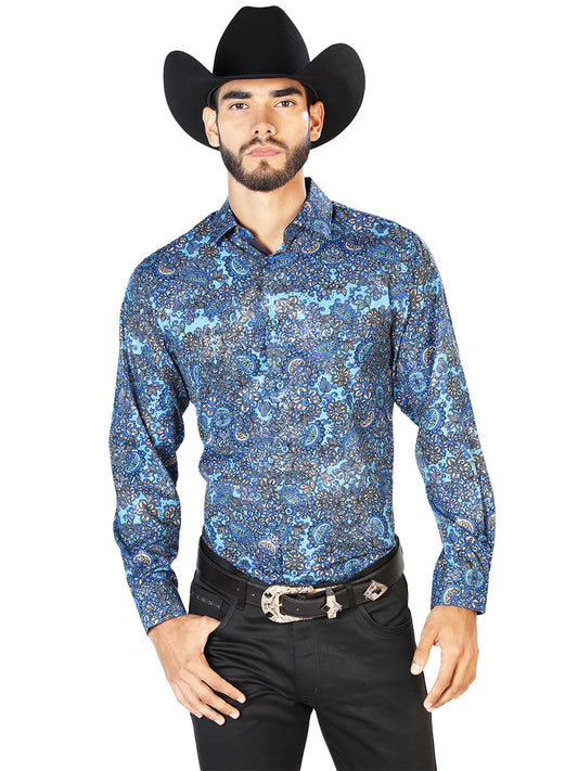 Camisa Casual Manga Larga El Señor De Los Cielos Wh7-051 97% Poliéster 3% Elastano Negro/Multicolor 43859