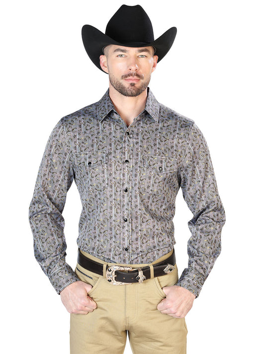 CAMISA CASUAL EL GENERAL 16 GRIS/ROJO 43931
