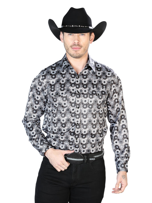 CAMISA CASUAL Manga Larga El Señor de los Cielos 24 97%Poliéster 3%Lycra NEGRO/GRIS 43939