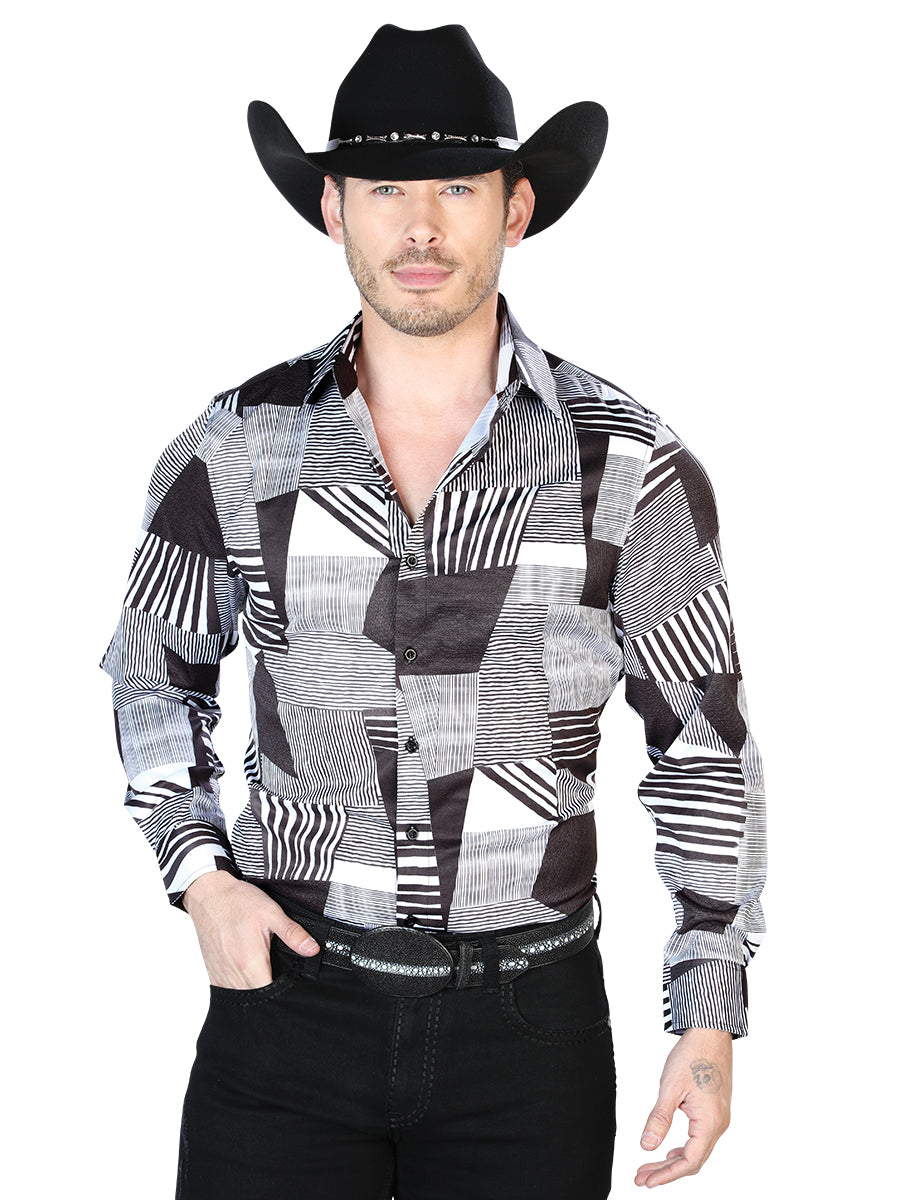 Camisa Casual L/ Manga El Señor De Los Cielos 6 97%Poliéster 3%Lycra Negro/Oro 43991
