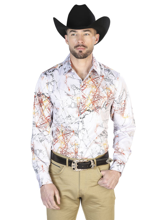 Camisa Casual L/ Manga El Señor de los Cielos 4 97%Poliéster 3%Lycra NEGRO/BLANCO 43993