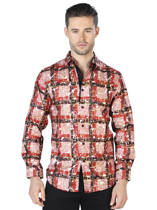CAMISA CASUAL MANGA LARGA El Señor de los Cielos WH10-002 100% POLIESTER Azul 44011