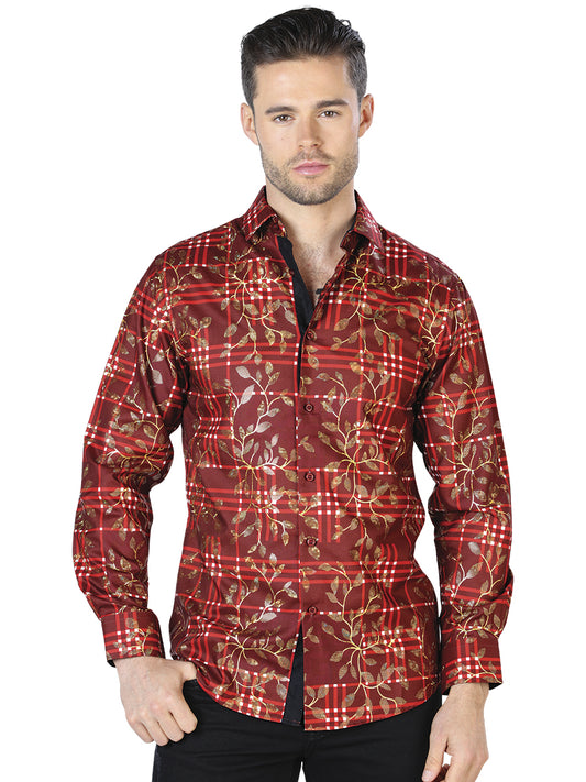 CAMISA CASUAL MANGA LARGA El Señor de los Cielos WH10-002 100% POLIESTER Azul 44021