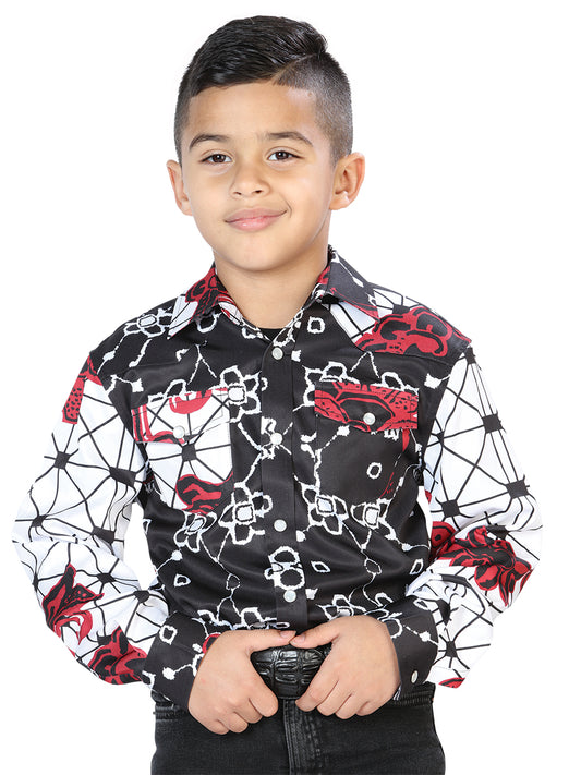 Camisa Casual L/ Manga El Señor De Los Cielos 26 97%Poliéster 3%Lycra Blanco/Marrón 44094