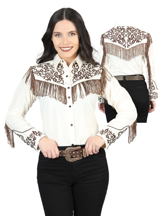 Camisa Vaquera L/ Manga El Señor de los Cielos No.1052 65% POLIÉSTER 35% ALGODÓN BEIGE 44183