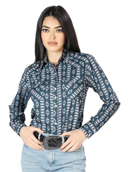 Cowboy Camisa L/ Manga El Señor De Los Cielos No.4042 65% Poliéster 35%cotton Negro 44202