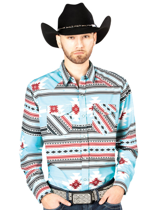 Camisa Vaquera L/ Manga El Señor De Los Cielos No.4047 65% Poliéster 35% Algodón Marrón 44207