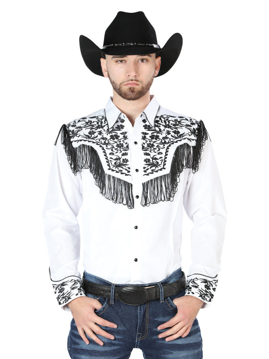 el Señor de los Cielos Bordado Camisa Blanco/negro 44223