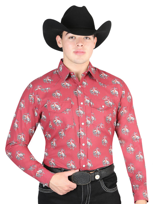 CAMISA VAQUERA M/ LARGA EL GENERAL 1024-4 65% POLIESTER 35% ALGODON ROJA 44306