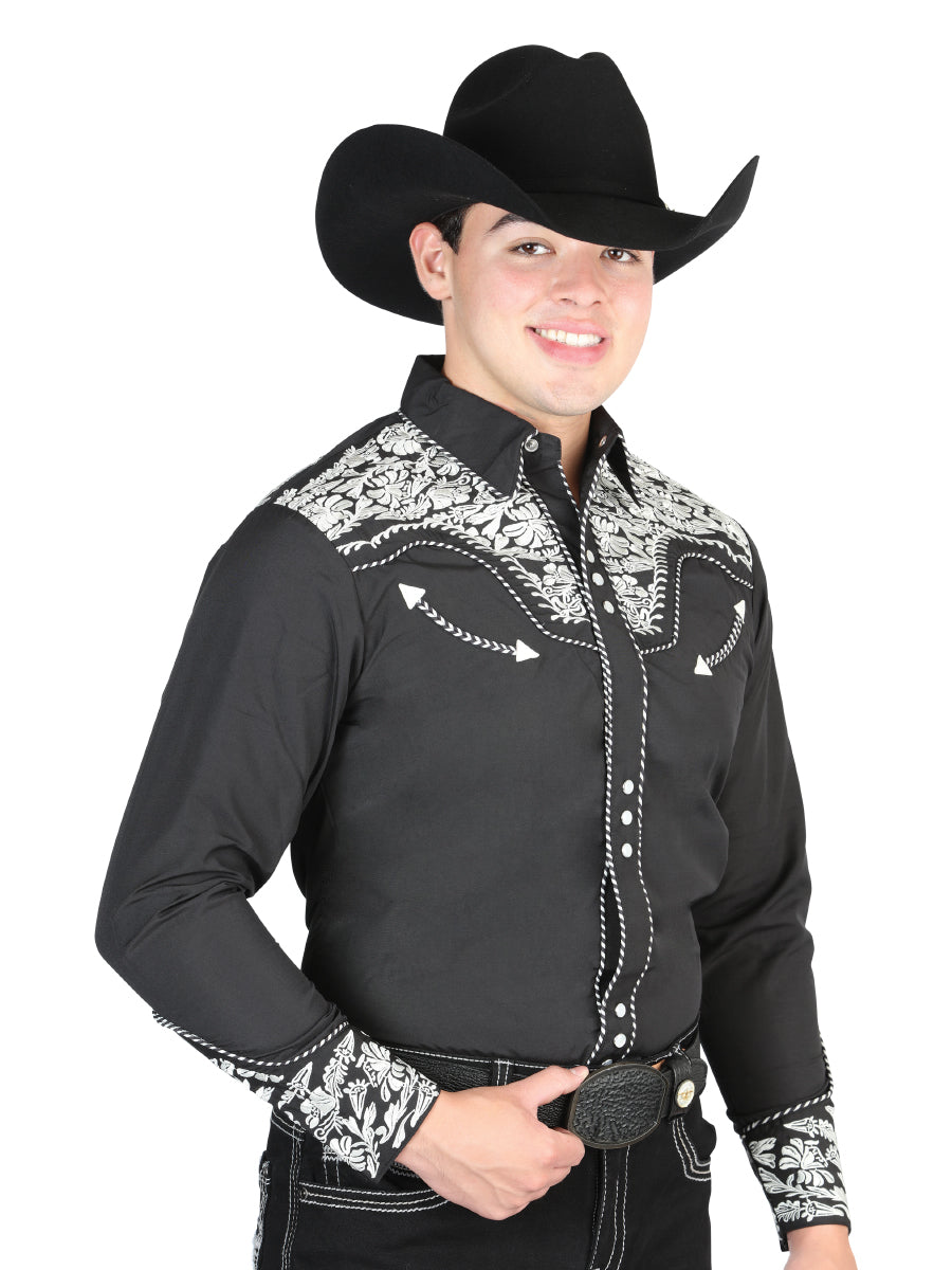 Camisa Vaquera M/ Larga El General 2800 65% Poliéster 35% Algodon Negro/beige-silver 44333
