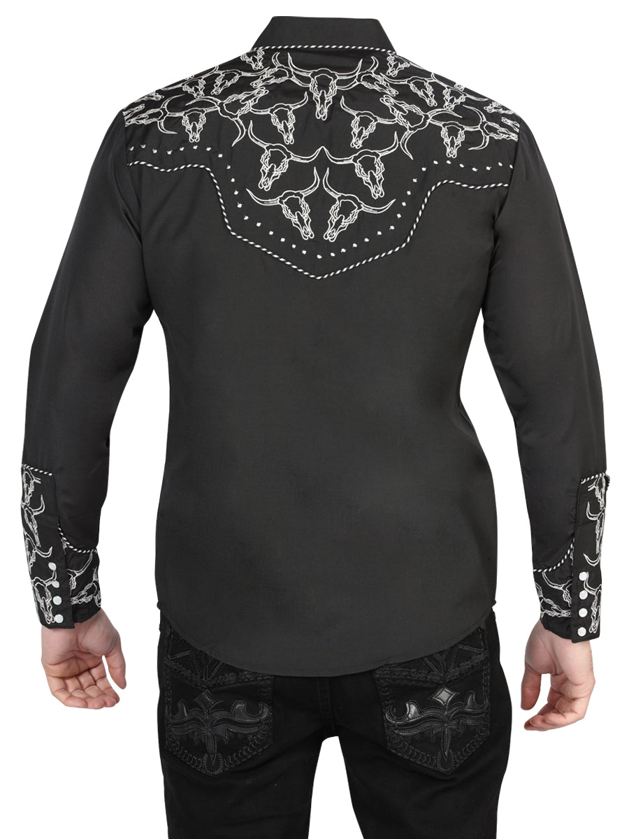 Camisa Vaquera M/ Larga El General 2801 65% Poliéster 35% Algodon Negro/beige-silver 44340