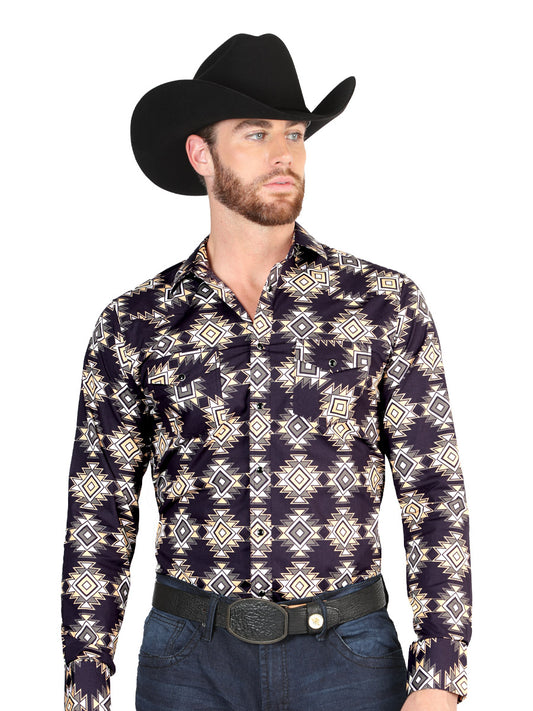 CAMISA VAQUERA M/ LARGA EL SENOR DE LOS CIELOS 23-14 97% ALGODÓN 3% LYCRA NEGRO 44402