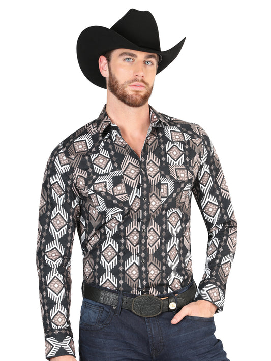 Camisa Vaquera M/ Larga El Senor De Los Cielos 23-19 97% Algodón 3% Lycra Negro 44427