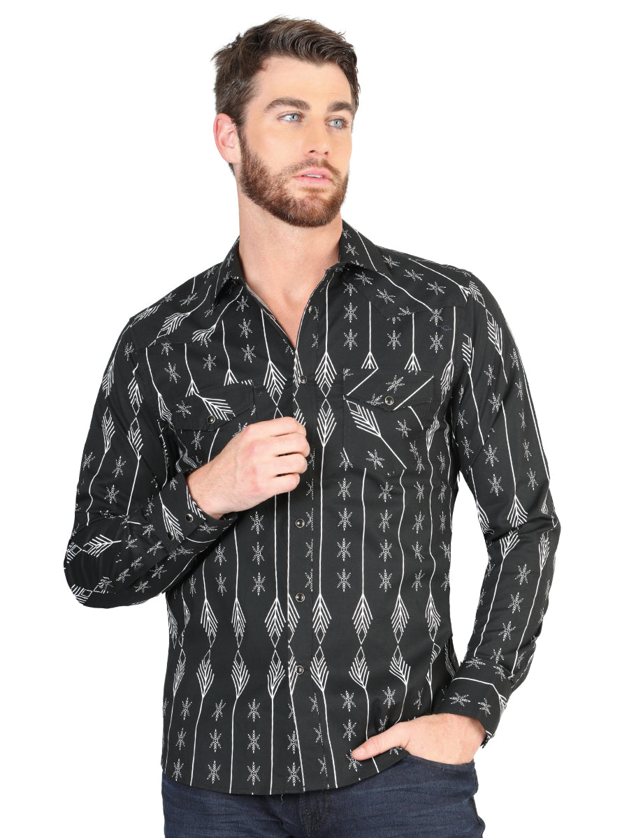 Camisa Vaquera M/ Larga El Senor De Los Cielos 23-25 ??97% Algodón 3% Lycra Negro 44433