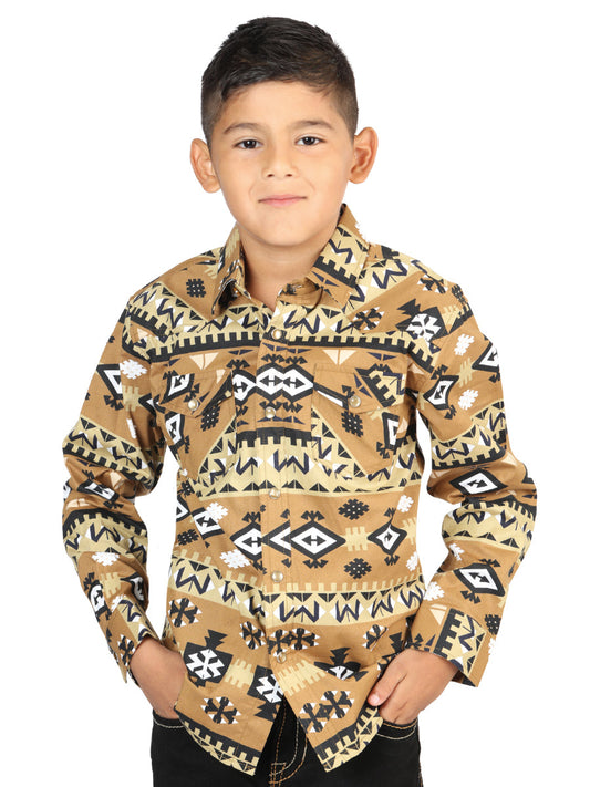 Casual Long - Sleeve Camisa del General Mustard 44442