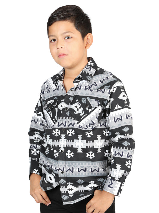 Casual Long - Sleeve Camisa del General Negro/blanco 44444