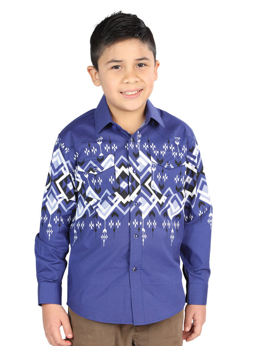 CAMISA VAQUERA M/ LARGA EL SENOR DE LOS CIELOS 23-31 97% ALGODÓN 3% LYCRA AZUL 44464