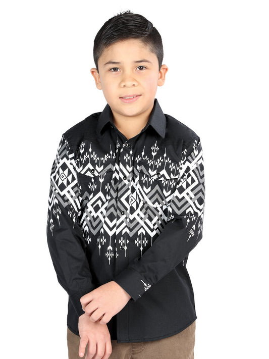 CAMISA VAQUERA M/ LARGA EL SENOR DE LOS CIELOS 23-33 97% ALGODÓN 3% LYCRA NEGRO 44466