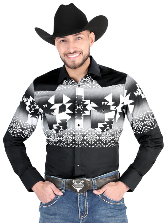 Camisa Vaquera M/ Larga El Senor De Los Cielos 23-57 97% Algodón 3% Lycra Negro 44485