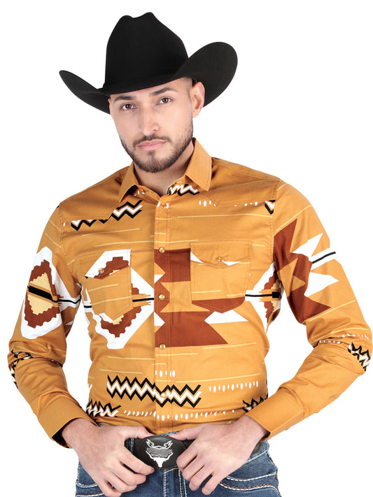 Camisa Vaquera M/ Larga El Senor De Los Cielos 23-67 97% Algodón 3% Lycra Taupe 44499