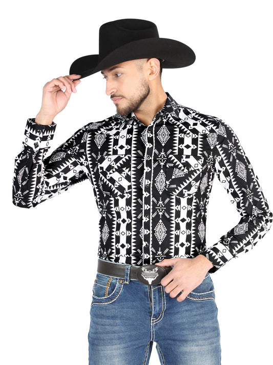 Camisa Vaquera M/ Larga El Senor De Los Cielos 23-69 97% Algodón 3% Lycra Negro 44501