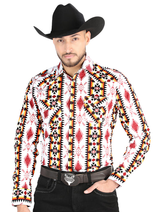 Camisa Vaquera M/ Larga El Senor De Los Cielos 23-70 97% Algodón 3% Lycra Blanca 44502