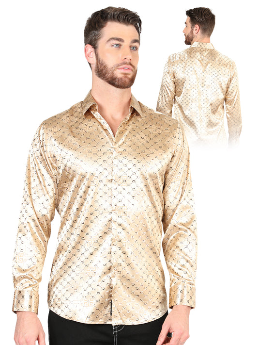 Camisa Casual M/ Larga El Senor De Los Cielos Wh05-104 97% Poliéster 3% Elastano Beige 44547
