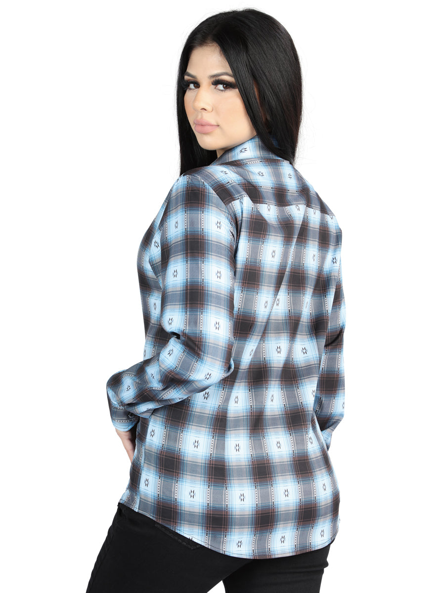 Camisa L/ Manga El Senor De Los Cielos Wh2307-12 97% Poliéster 3% Spandex Negro/beige 44719