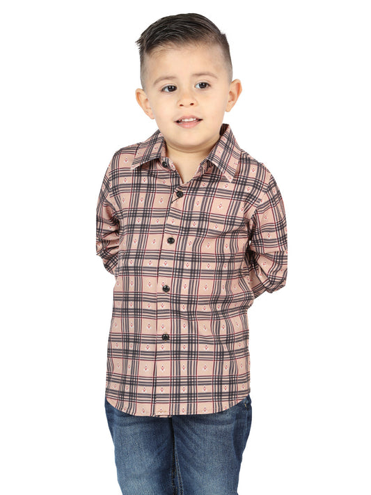 el General Beige/negro Casual Long - Sleeve Camisa 44731